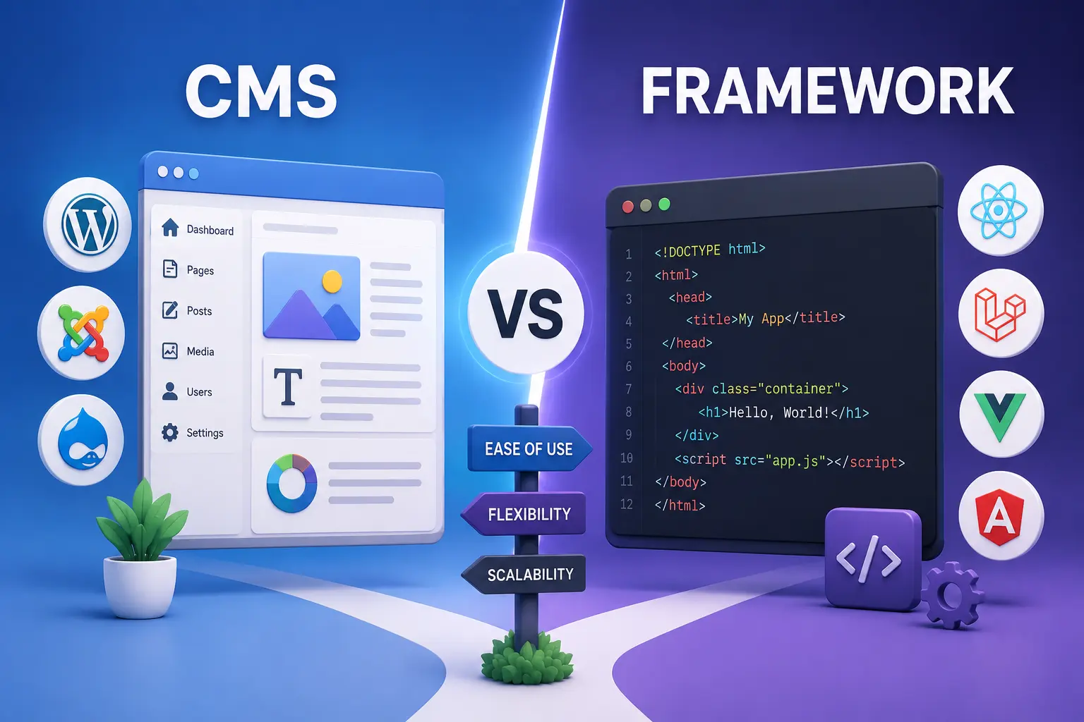 CMS vs Framework: Which One Should You Choose in 2026? (Complete Expert Guide) 